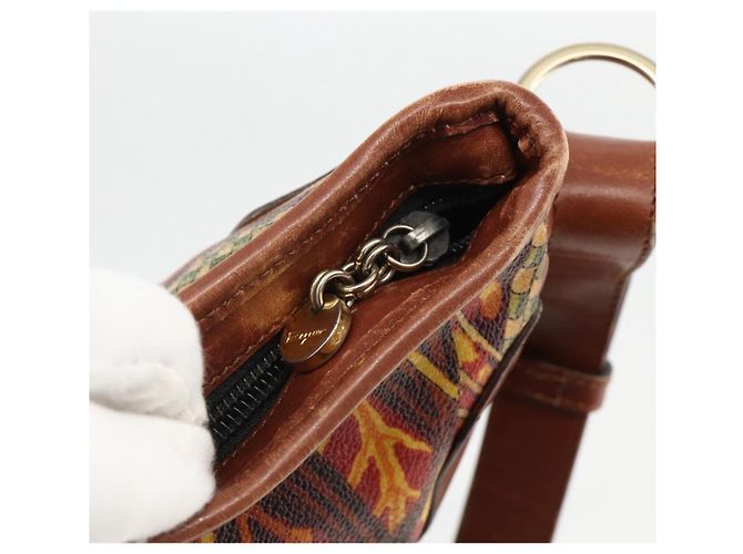 Salvatore Ferragamo Schultertasche aus PVC-Leder Braun Gold Auth bs34213 Golden - Ansicht 15