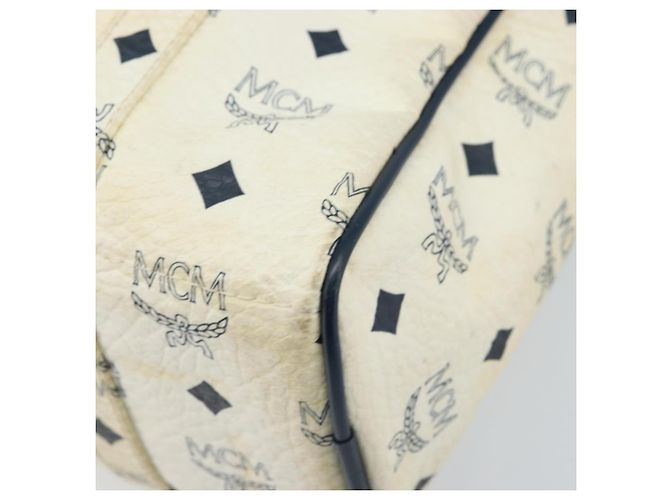 Borsa Tote MCM Logogram Vicetos in pelle PVC bianca e oro Auth YKZ095 Bianco D'oro - vista 10