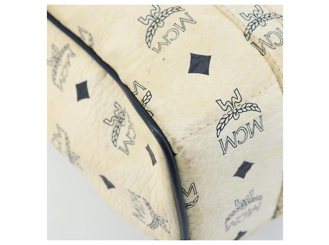 Borsa Tote MCM Logogram Vicetos in pelle PVC bianca e oro Auth YKZ095 Bianco D'oro - vista 11