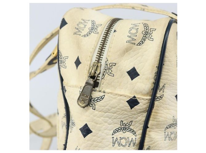 Borsa Tote MCM Logogram Vicetos in pelle PVC bianca e oro Auth YKZ095 Bianco D'oro - vista 16