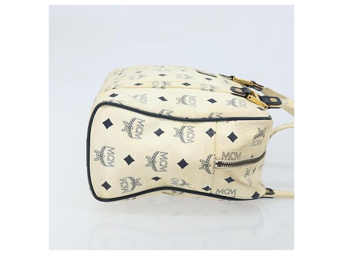 Borsa Tote MCM Logogram Vicetos in pelle PVC bianca e oro Auth YKZ095 Bianco D'oro - vista 4
