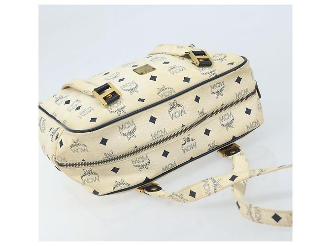 Borsa Tote MCM Logogram Vicetos in pelle PVC bianca e oro Auth YKZ095 Bianco D'oro - vista 6