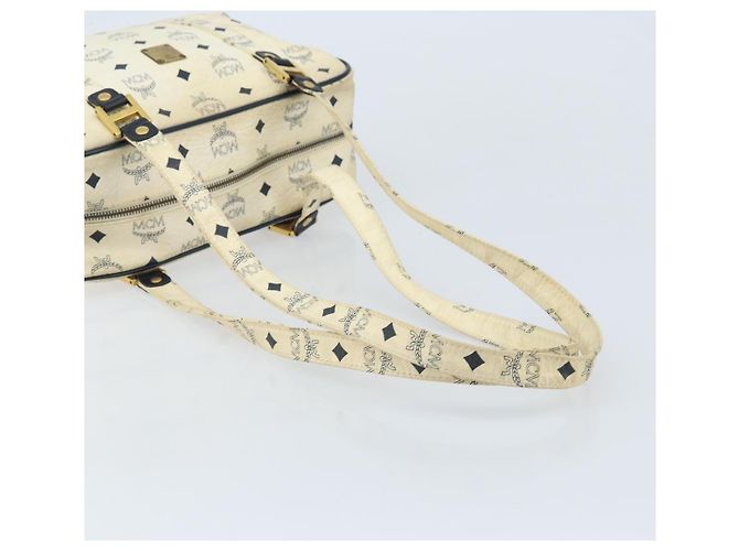 Borsa Tote MCM Logogram Vicetos in pelle PVC bianca e oro Auth YKZ095 Bianco D'oro - vista 7