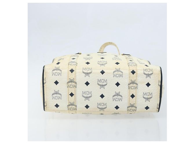 Borsa Tote MCM Logogram Vicetos in pelle PVC bianca e oro Auth YKZ095 Bianco D'oro - vista 9
