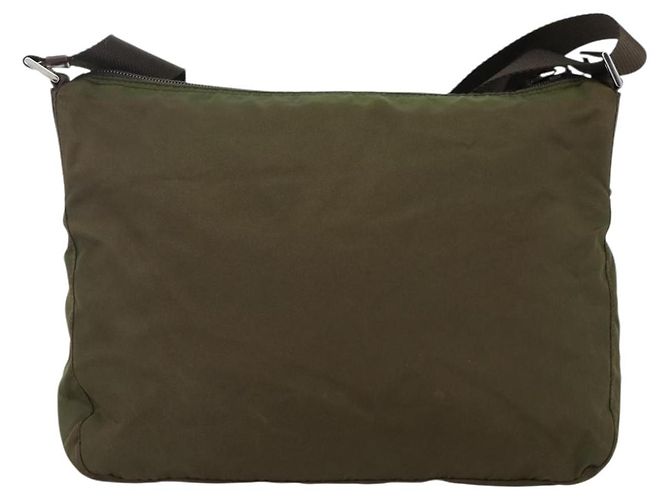PRADA Schultertasche Nylon Khaki Silber Authentisch INZ035 - Ansicht 2