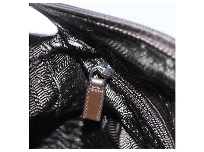 PRADA Schultertasche Nylon Khaki Silber Authentisch INZ035 - Ansicht 23
