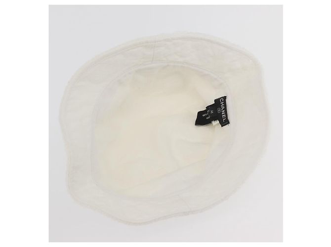 CHANEL COCO Cappello Mark Pile Bianco CC Auth YKZ968A - view 9