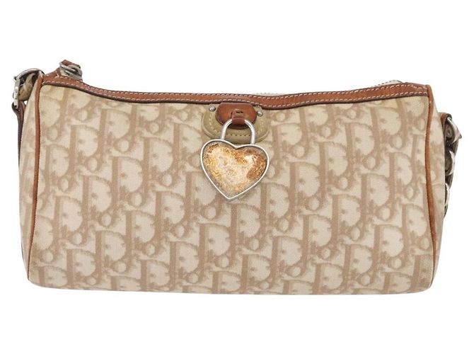 Borsa a spalla Christian Dior Trotter Romantic in PVC beige argento Auth BAZ781 - vista 2