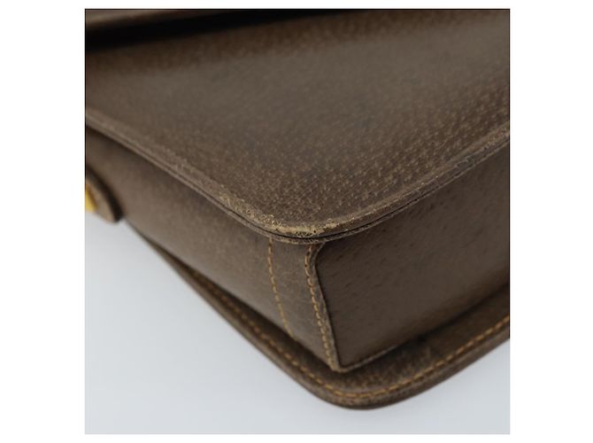 Gucci Borsa a Spalla in Pelle Grigia Oro Auth YKZ007 Marrone D'oro - vista 11