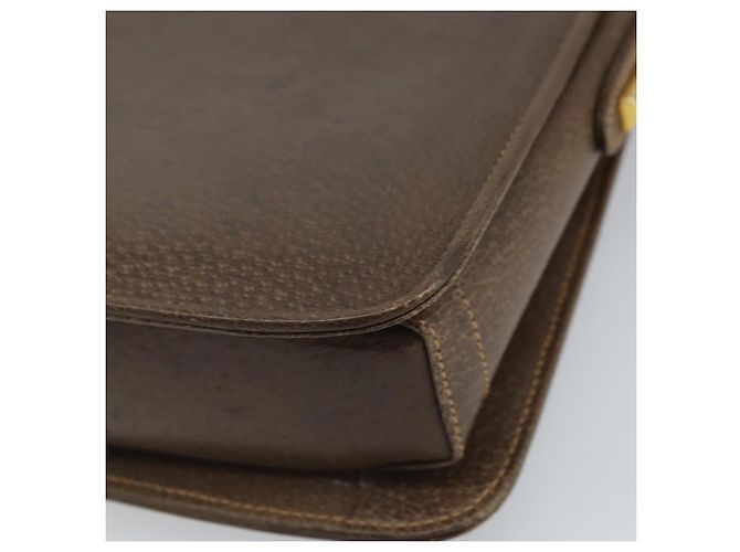 Gucci Borsa a Spalla in Pelle Grigia Oro Auth YKZ007 Marrone D'oro - vista 12