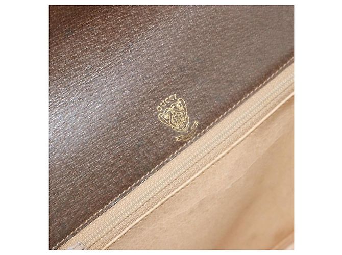 Gucci Borsa a Spalla in Pelle Grigia Oro Auth YKZ007 Marrone D'oro - vista 17