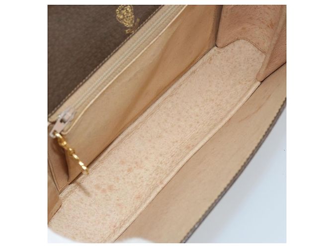 Gucci Borsa a Spalla in Pelle Grigia Oro Auth YKZ007 Marrone D'oro - vista 18
