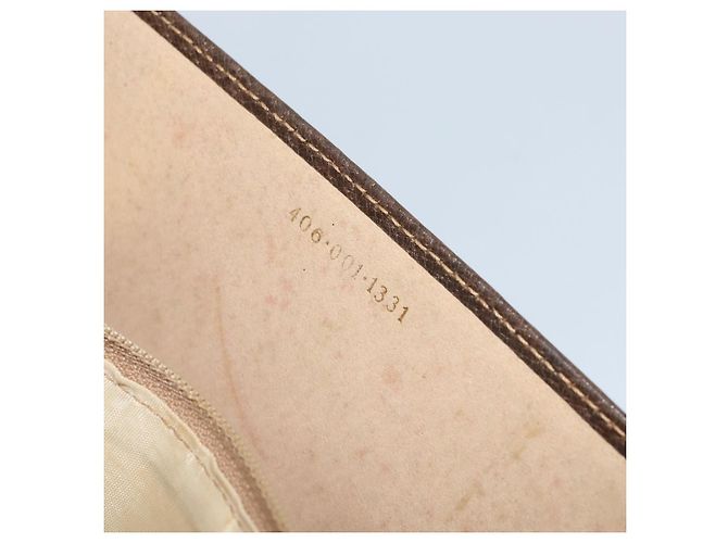 Gucci Borsa a Spalla in Pelle Grigia Oro Auth YKZ007 Marrone D'oro - vista 23