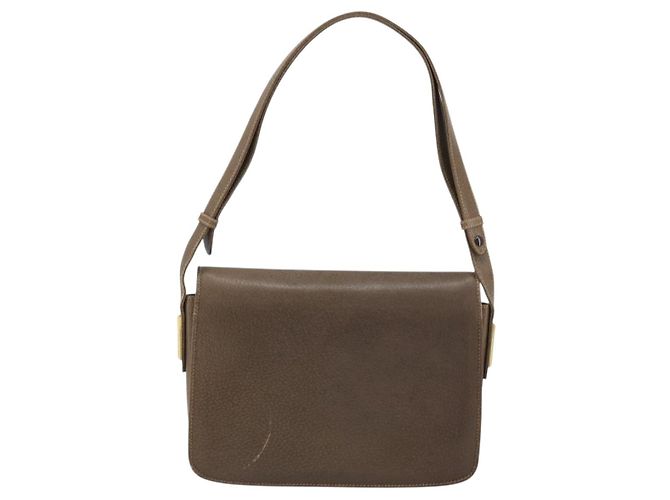 Gucci Borsa a Spalla in Pelle Grigia Oro Auth YKZ007 Marrone D'oro - vista 3