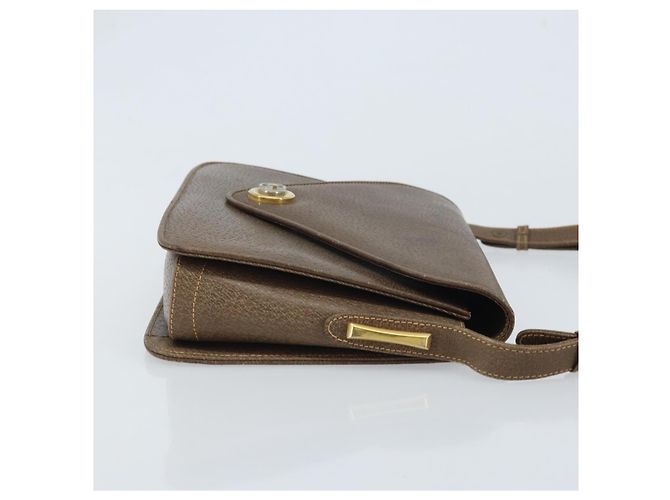 Gucci Borsa a Spalla in Pelle Grigia Oro Auth YKZ007 Marrone D'oro - vista 4