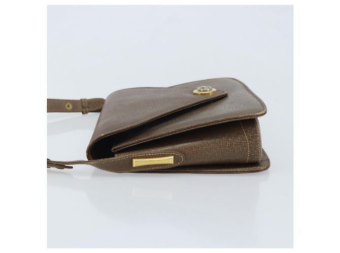 Gucci Borsa a Spalla in Pelle Grigia Oro Auth YKZ007 Marrone D'oro - vista 5