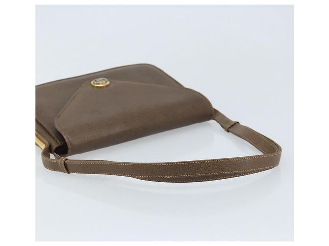 Gucci Borsa a Spalla in Pelle Grigia Oro Auth YKZ007 Marrone D'oro - vista 7