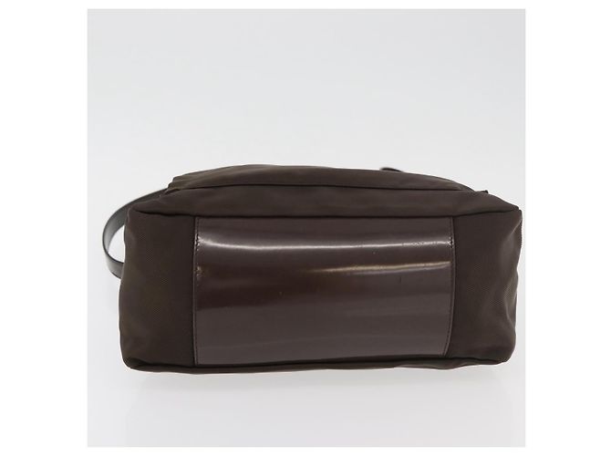 Borsa a mano in nylon Gucci Bamboo 2 vie marrone argento 000 2404 0509 Auth INZ083 - vista 11
