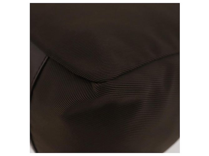 Borsa a mano in nylon Gucci Bamboo 2 vie marrone argento 000 2404 0509 Auth INZ083 - vista 15