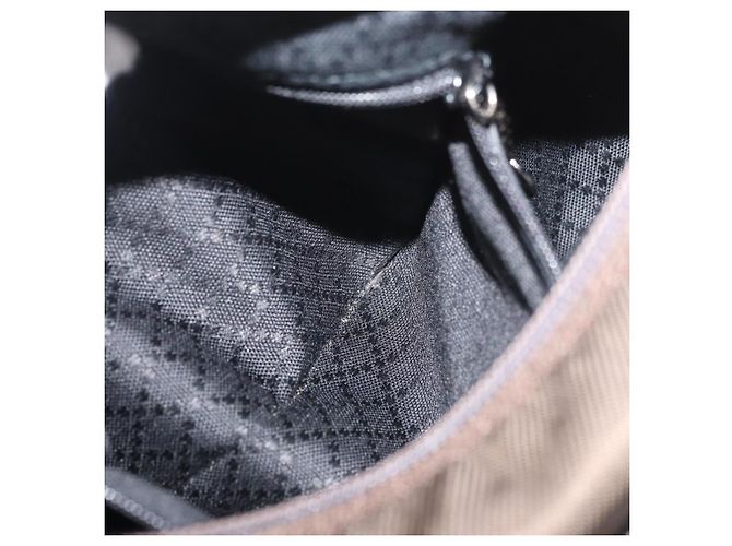 Borsa a mano in nylon Gucci Bamboo 2 vie marrone argento 000 2404 0509 Auth INZ083 - vista 24