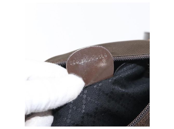 Borsa a mano in nylon Gucci Bamboo 2 vie marrone argento 000 2404 0509 Auth INZ083 - vista 25