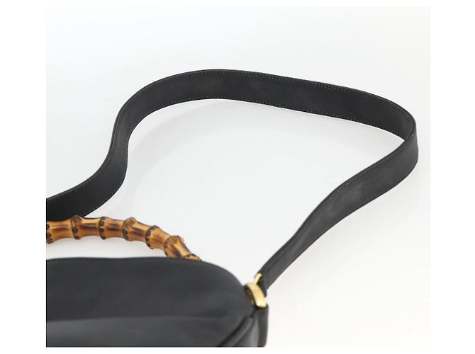 Borsa a Spalla in Pelle Gucci Bamboo 2way Nera Oro 001 1781 1638 Auth BAZ883 Nero D'oro - vista 10