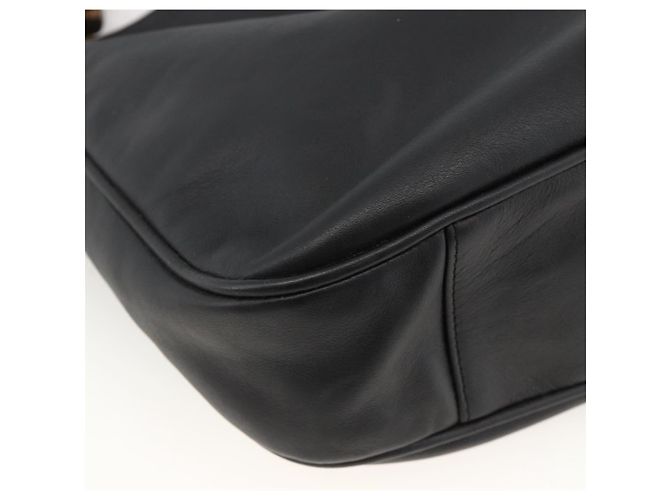 Borsa a Spalla in Pelle Gucci Bamboo 2way Nera Oro 001 1781 1638 Auth BAZ883 Nero D'oro - vista 13