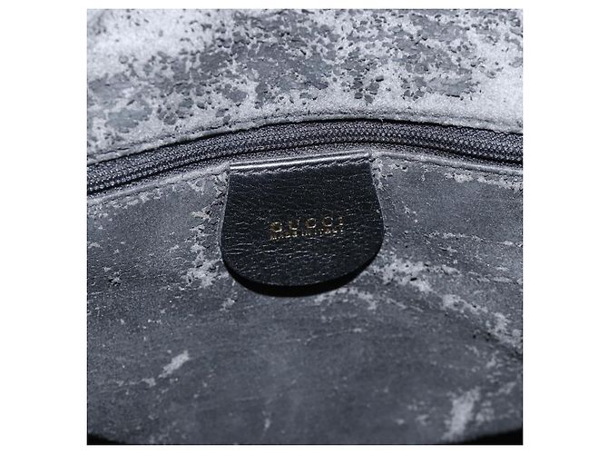 Borsa a Spalla in Pelle Gucci Bamboo 2way Nera Oro 001 1781 1638 Auth BAZ883 Nero D'oro - vista 16