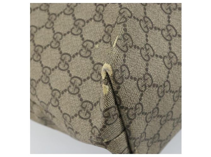 Gucci Borsa Tote GG Supreme in PVC Beige Argento 211137 Auth YKZ140 - vista 11