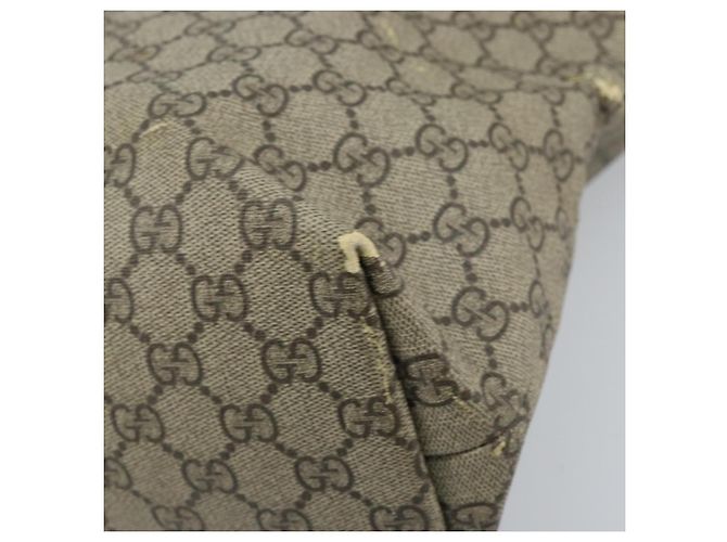 Gucci Borsa Tote GG Supreme in PVC Beige Argento 211137 Auth YKZ140 - vista 12