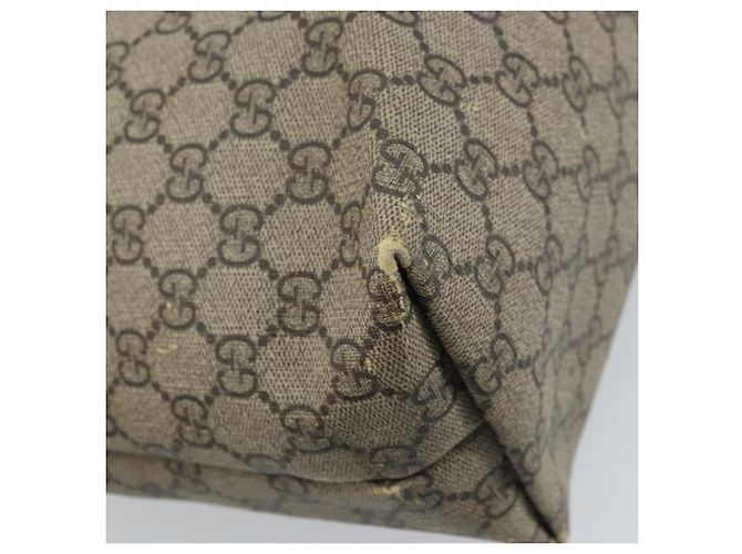 Gucci Borsa Tote GG Supreme in PVC Beige Argento 211137 Auth YKZ140 - vista 13