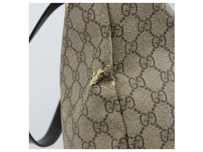 Gucci Borsa Tote GG Supreme in PVC Beige Argento 211137 Auth YKZ140 - vista 14