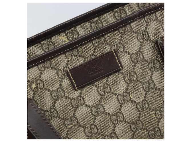 Gucci Borsa Tote GG Supreme in PVC Beige Argento 211137 Auth YKZ140 - vista 15