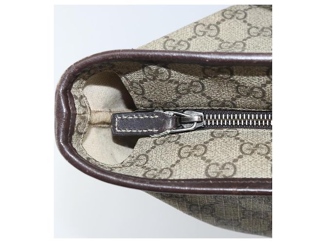 Gucci Borsa Tote GG Supreme in PVC Beige Argento 211137 Auth YKZ140 - vista 16