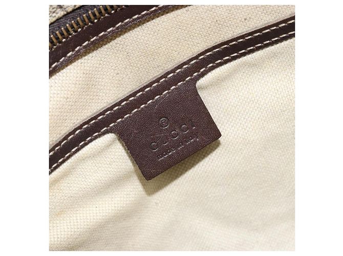 Gucci Borsa Tote GG Supreme in PVC Beige Argento 211137 Auth YKZ140 - vista 17