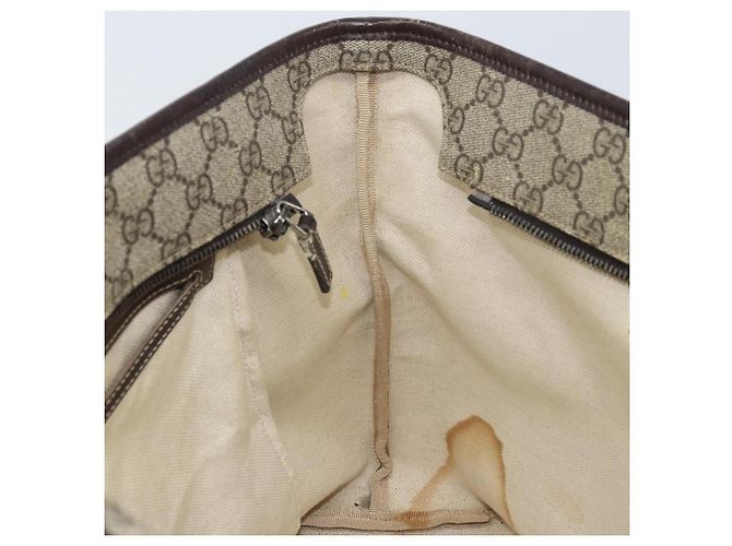 Gucci Borsa Tote GG Supreme in PVC Beige Argento 211137 Auth YKZ140 - vista 19