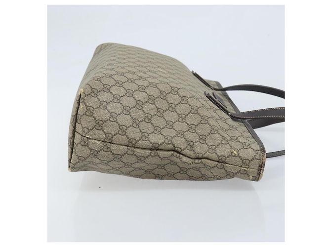 Gucci Borsa Tote GG Supreme in PVC Beige Argento 211137 Auth YKZ140 - vista 4