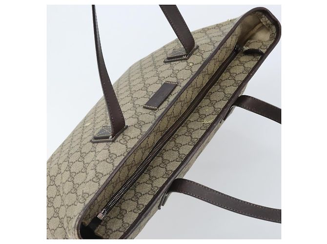 Gucci Borsa Tote GG Supreme in PVC Beige Argento 211137 Auth YKZ140 - vista 6