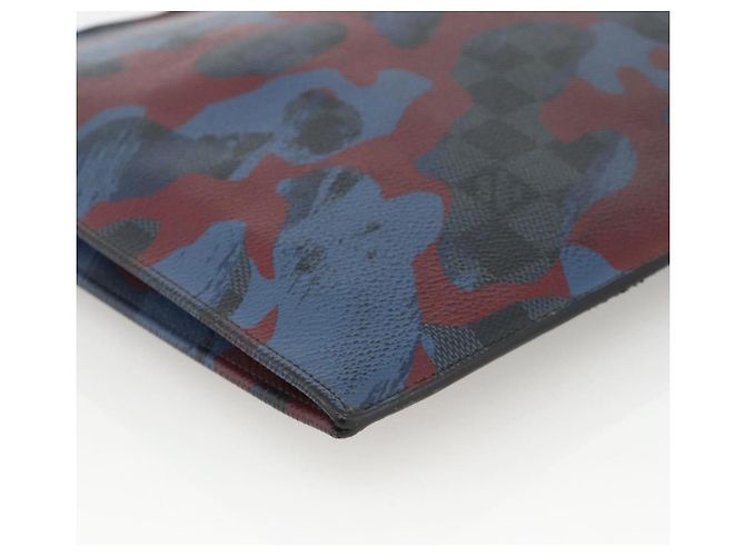 LOUIS VUITTON Pochette Jour GM Camouflage Damier Cobalt Borsa N63292 Auth YKZ1164 - vista 14