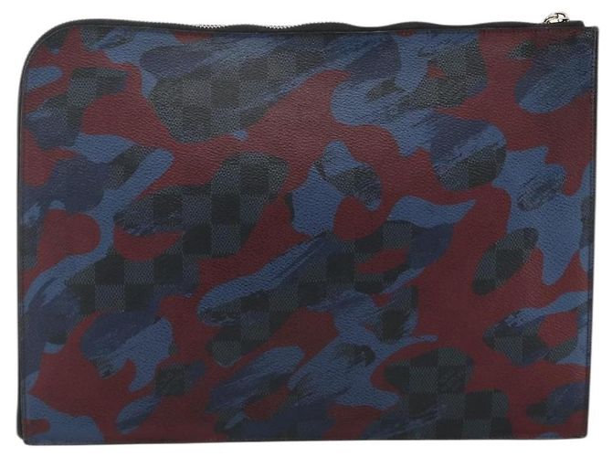 LOUIS VUITTON Pochette Jour GM Camouflage Damier Cobalt Borsa N63292 Auth YKZ1164 - vista 2