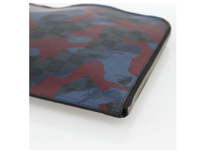LOUIS VUITTON Pochette Jour GM Camouflage Damier Cobalt Borsa N63292 Auth YKZ1164 - vista 7