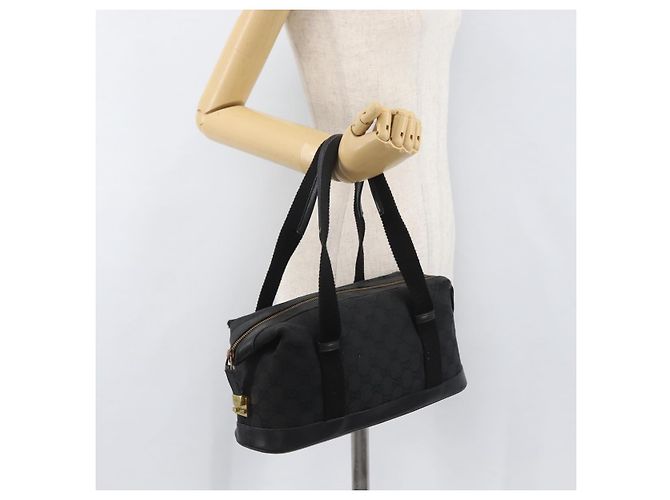 Borsa a mano in tela GG Gucci Nera Oro 92734 Auth bs34247 Nero D'oro - vista 22
