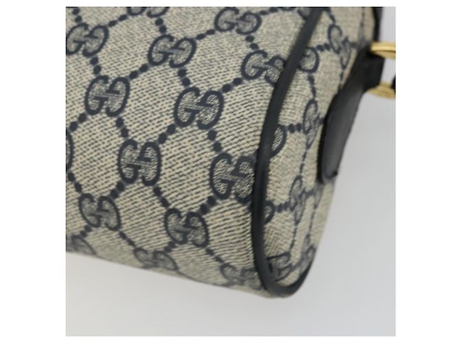 Borsa a Spalla GUCCI GG Supreme Sherry Line PVC Blu Navy Oro Rosso Auth YKZ858 D'oro - vista 10