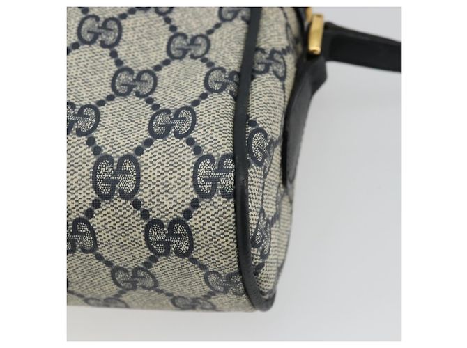 Borsa a Spalla GUCCI GG Supreme Sherry Line PVC Blu Navy Oro Rosso Auth YKZ858 D'oro - vista 12