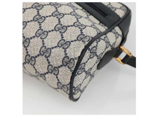 Borsa a Spalla Gucci GG Supreme Sherry Line PVC Blu Navy Oro 24 02 005 Auth AMZ375 D'oro - vista 10