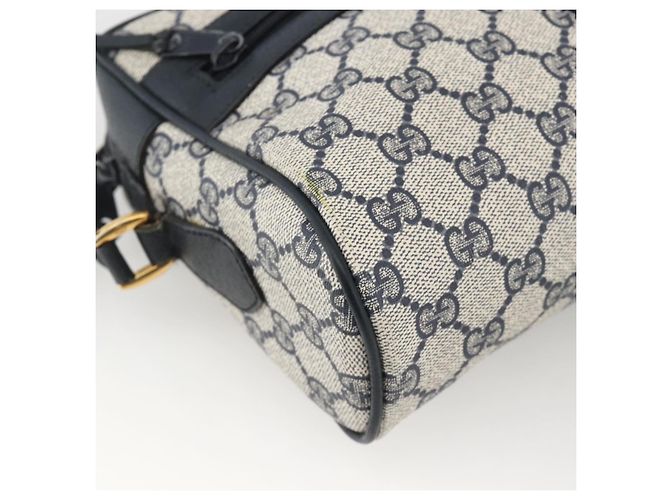 Borsa a Spalla Gucci GG Supreme Sherry Line PVC Blu Navy Oro 24 02 005 Auth AMZ375 D'oro - vista 11