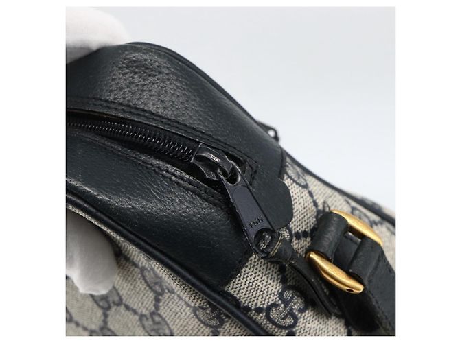 Borsa a Spalla Gucci GG Supreme Sherry Line PVC Blu Navy Oro 24 02 005 Auth AMZ375 D'oro - vista 14