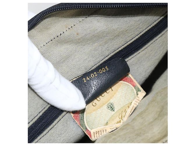 Borsa a Spalla Gucci GG Supreme Sherry Line PVC Blu Navy Oro 24 02 005 Auth AMZ375 D'oro - vista 22