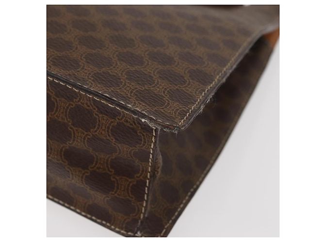Céline Borsa a mano in tela Macadam Medallion CELINE in pelle PVC marrone oro Auth INZ093A D'oro - vista 11
