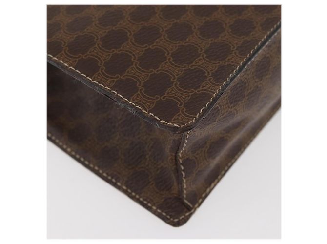 Céline Borsa a mano in tela Macadam Medallion CELINE in pelle PVC marrone oro Auth INZ093A D'oro - vista 12